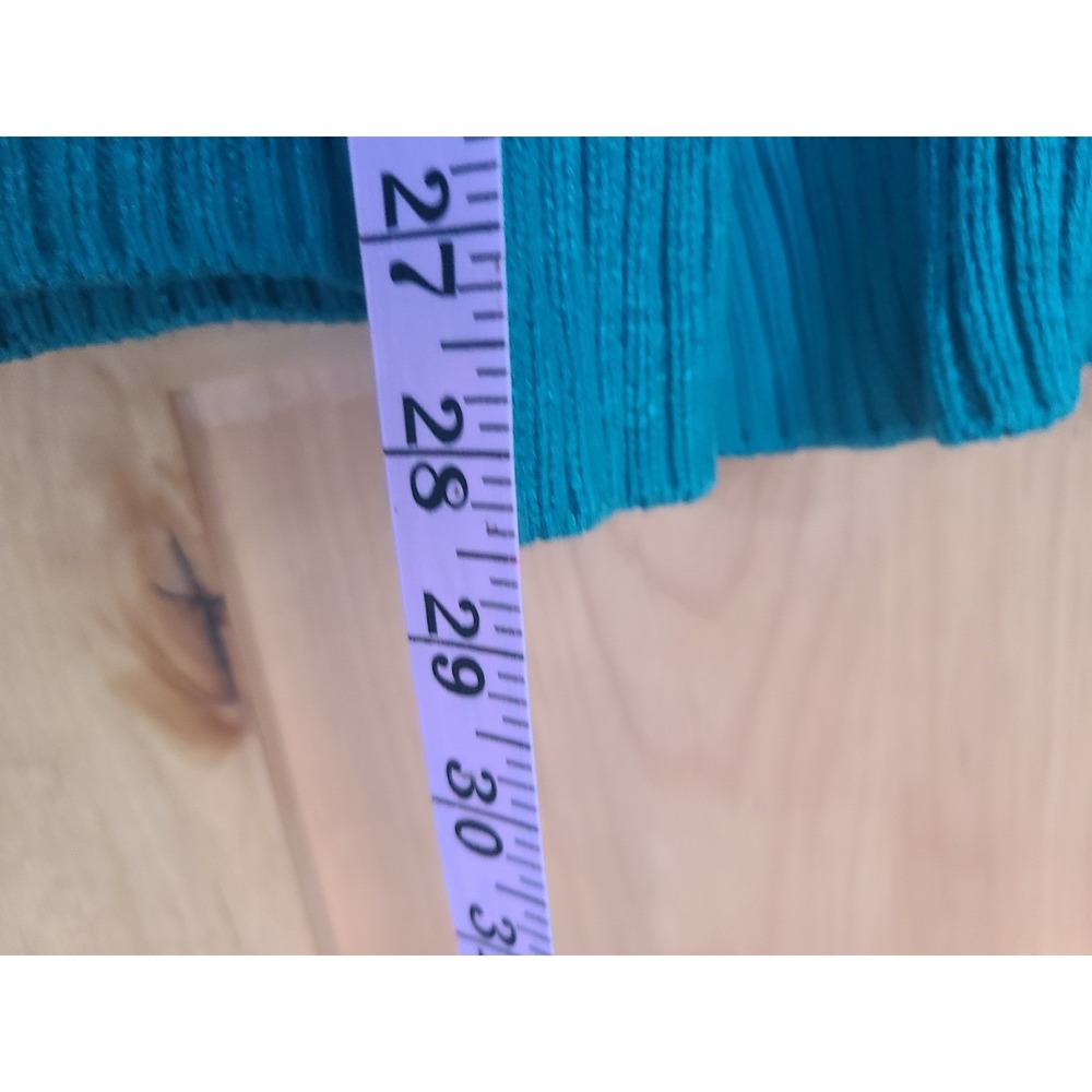 L.L. Bean 100% Cotton Cable Knit Teal Blue Cardigan MEDIUM Sweater Heritage M - Picture 10 of 10
